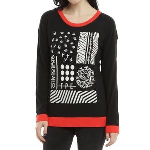 TWENTY ONE PILOTS Red Trim Sweater Hot Topic